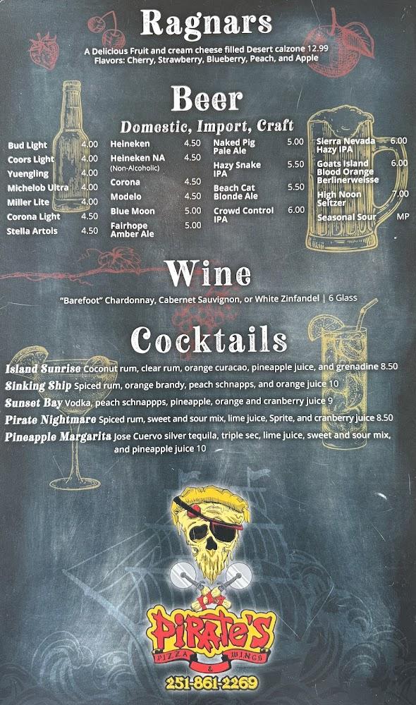 Pirate's Pizza and Wings Menu image 1
